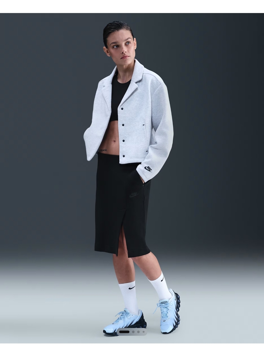 Nike Light Gray Snap-Front Utility Jacket